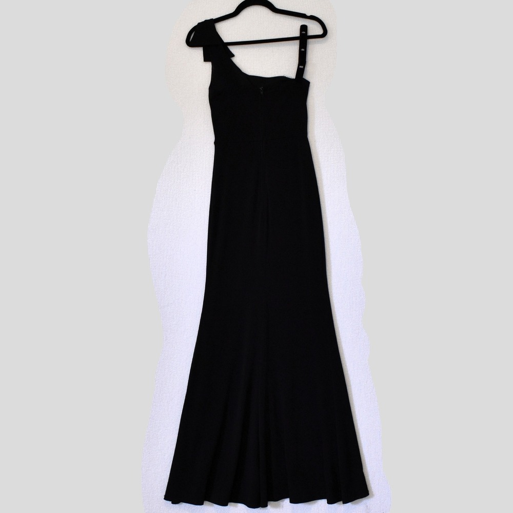 Way-In Clothing Co Black One Shoulder Bow Maxi Dress Gown 8415-ZB4E Size 1
